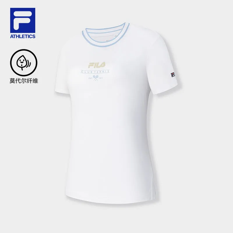 FILA CORE ATHLETICS TENNIS1 ART IN SPORTS Women Short Sleeve T-shirt (Light Blue / Navy / White)