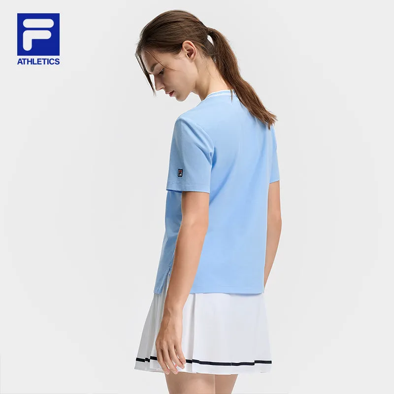 FILA CORE ATHLETICS TENNIS1 ART IN SPORTS Women Short Sleeve T-shirt (Light Blue / Navy / White)