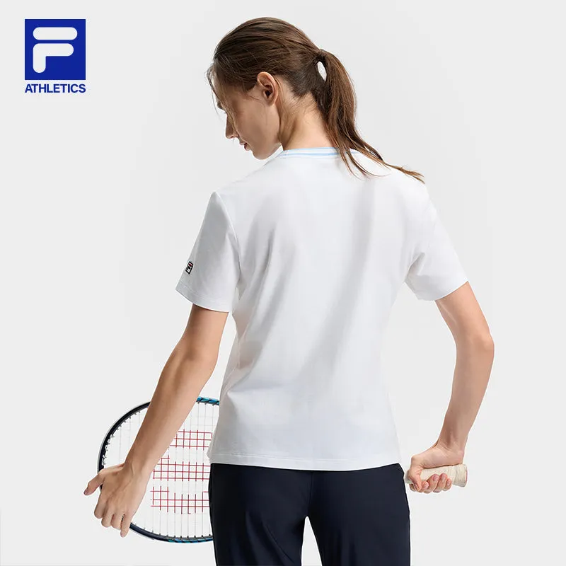 FILA CORE ATHLETICS TENNIS1 ART IN SPORTS Women Short Sleeve T-shirt (Light Blue / Navy / White)