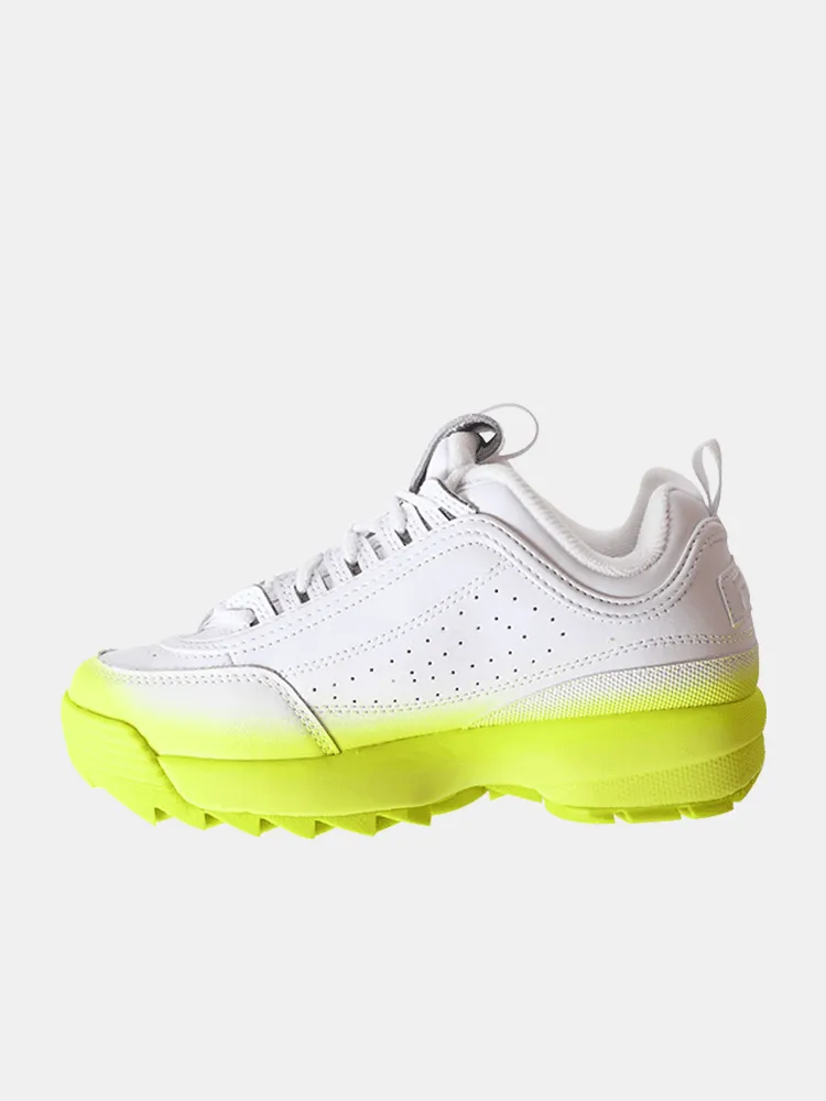 Fila Disruptor II Brights - White / Safety Yellow