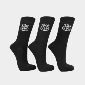 Fila Unisex 3pk Porter Tube Sock Black _ 181132 _ Black