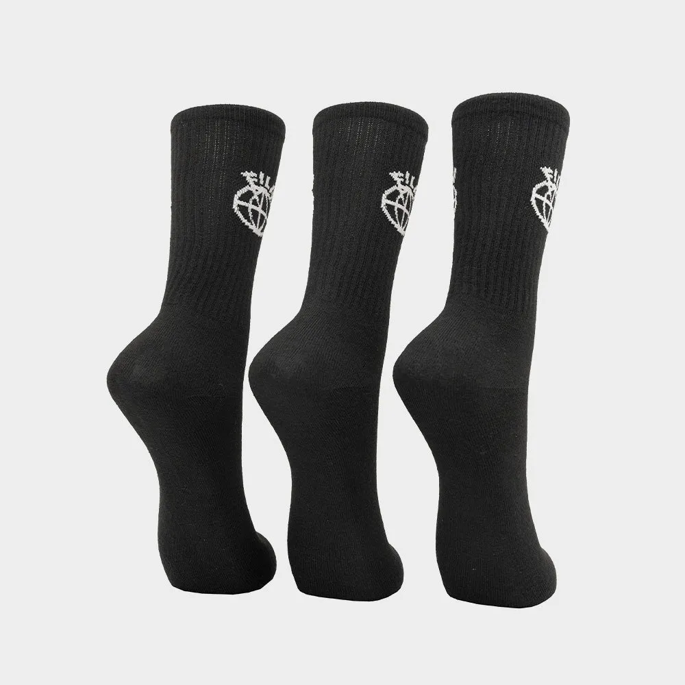 Fila Unisex 3pk Porter Tube Sock Black _ 181132 _ Black