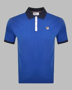 FILA Vintage BB1 Classic Striped Polo Bright Blue/Navy/White