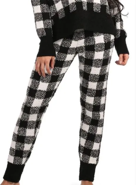 MeMoi Buffalo Check Cozy Jogger