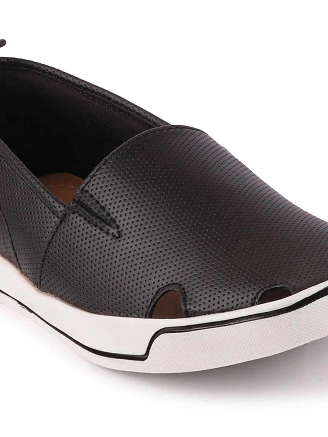 Men Black Casual Slip-On Loafers