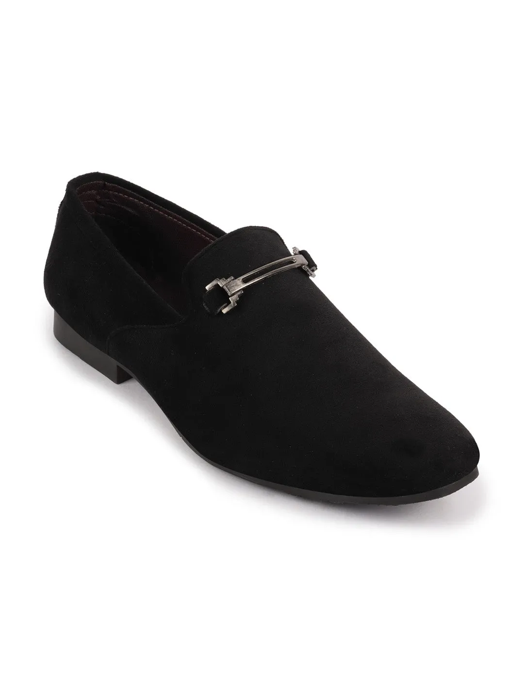 Men Black Casual Velvet Slip-On Loafers