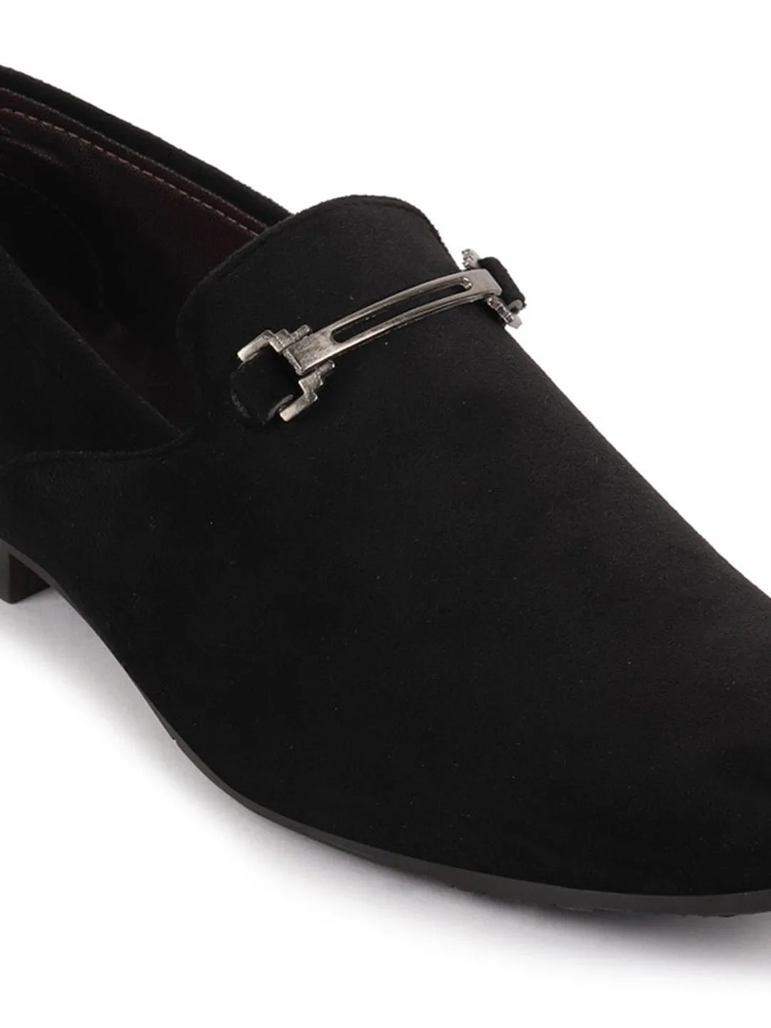 Men Black Casual Velvet Slip-On Loafers