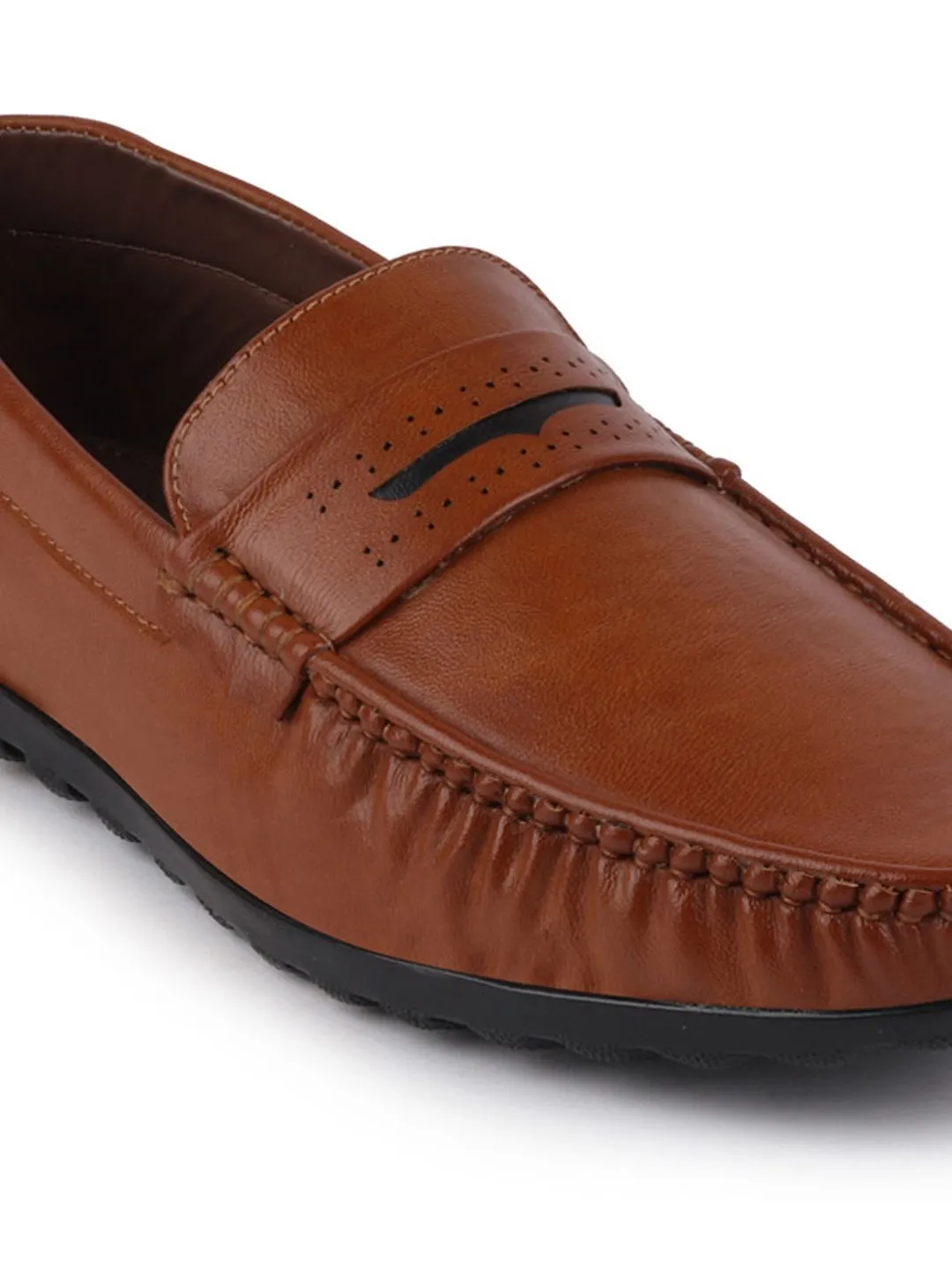 Men Tan Casual Slip-On Loafers