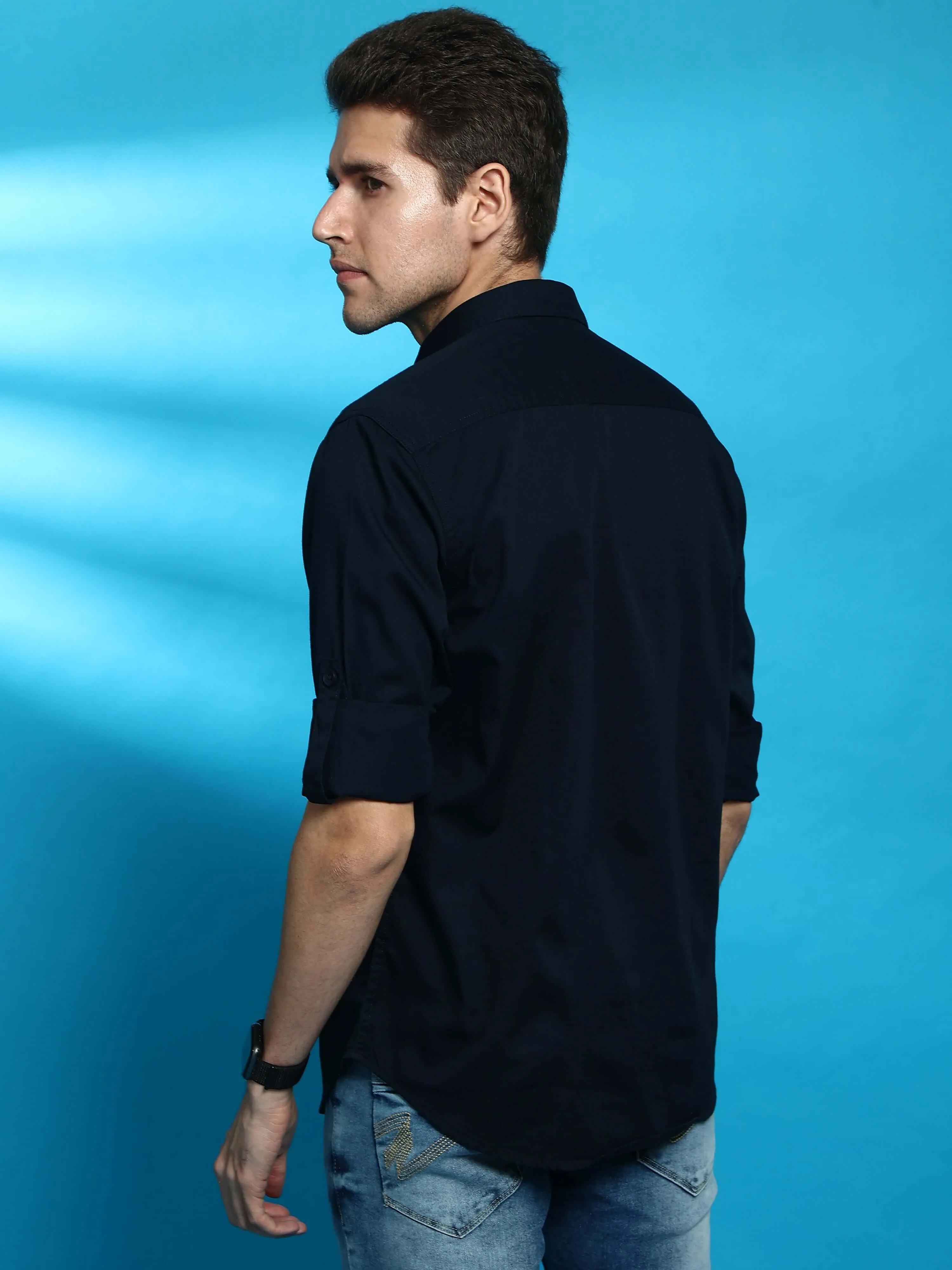 Navy Cargo casual full sleeve shirt