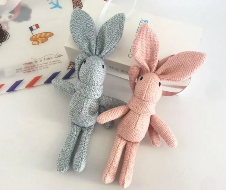 New Arrival Cute Soft Lace Dress Rabbit Stuffed Plush Animal Bunny Toy Pets Fashion For Baby Girl Kid Gift Animal Doll Keychain