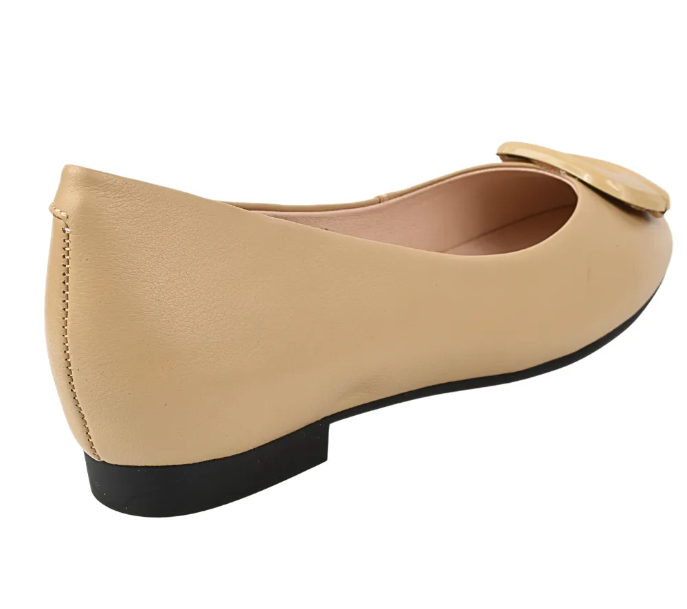 Pantofi casual, dama, FORMAZIONE, 6031 nude, piele naturala