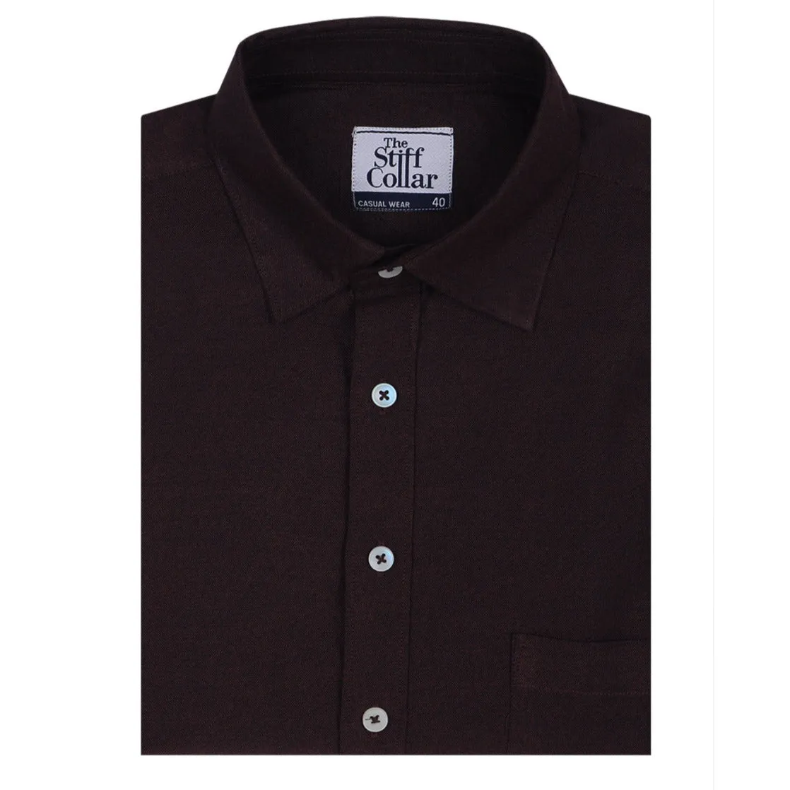 Solid Maroon Melange Cotton Casual Shirt