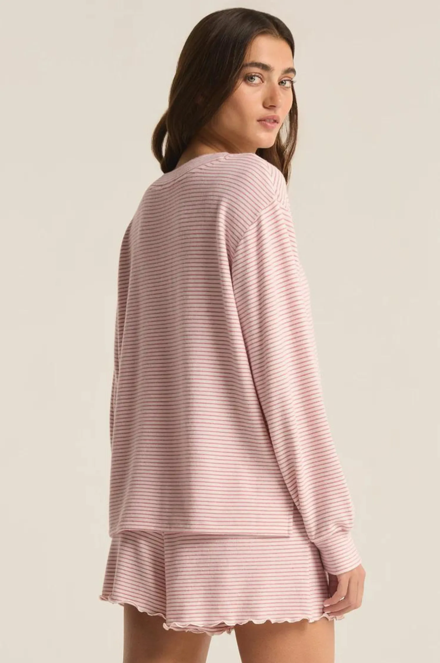 Stay Cozy Stripe Long Sleeve Top