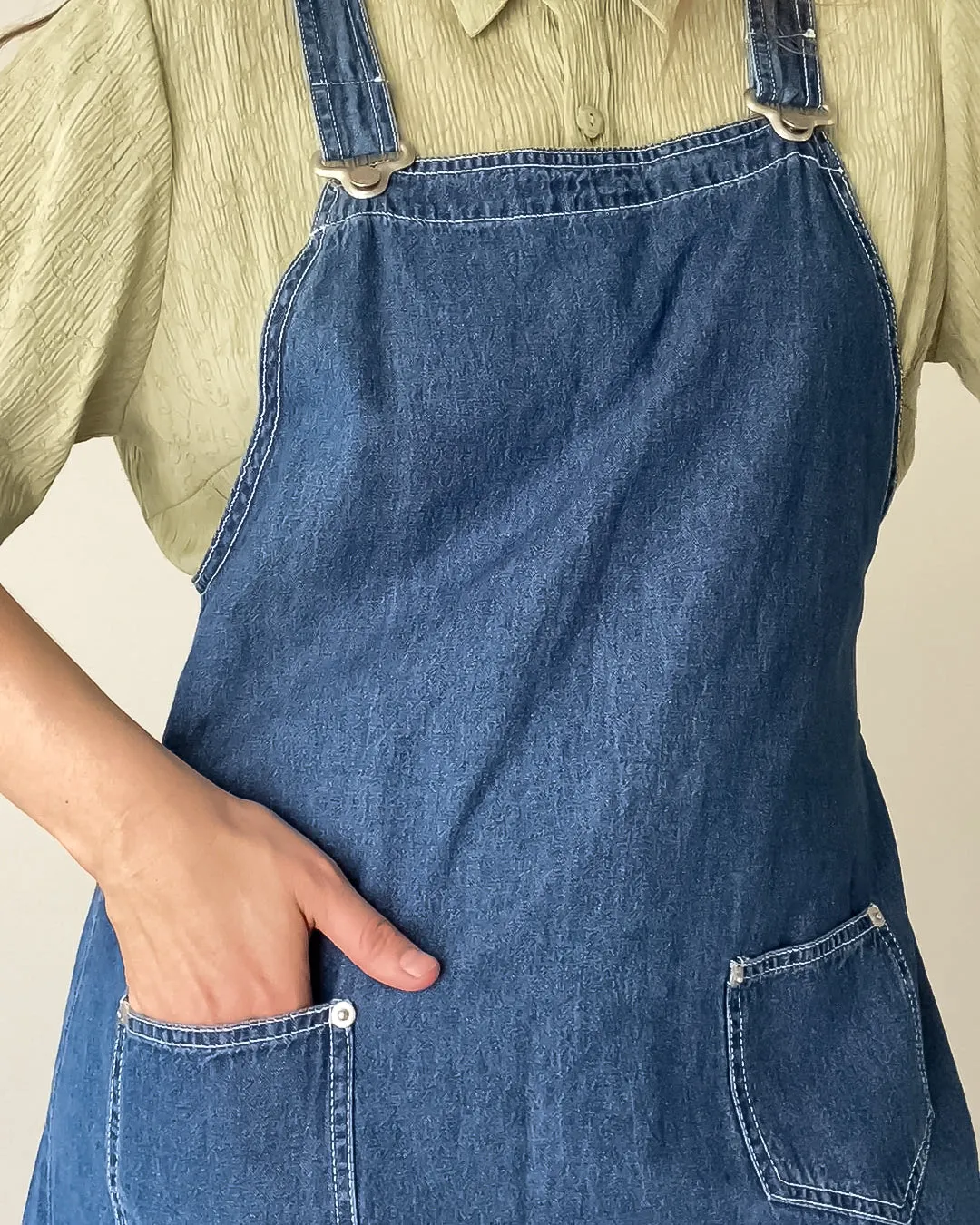 Vintage Denim Overall Dress (S/M)