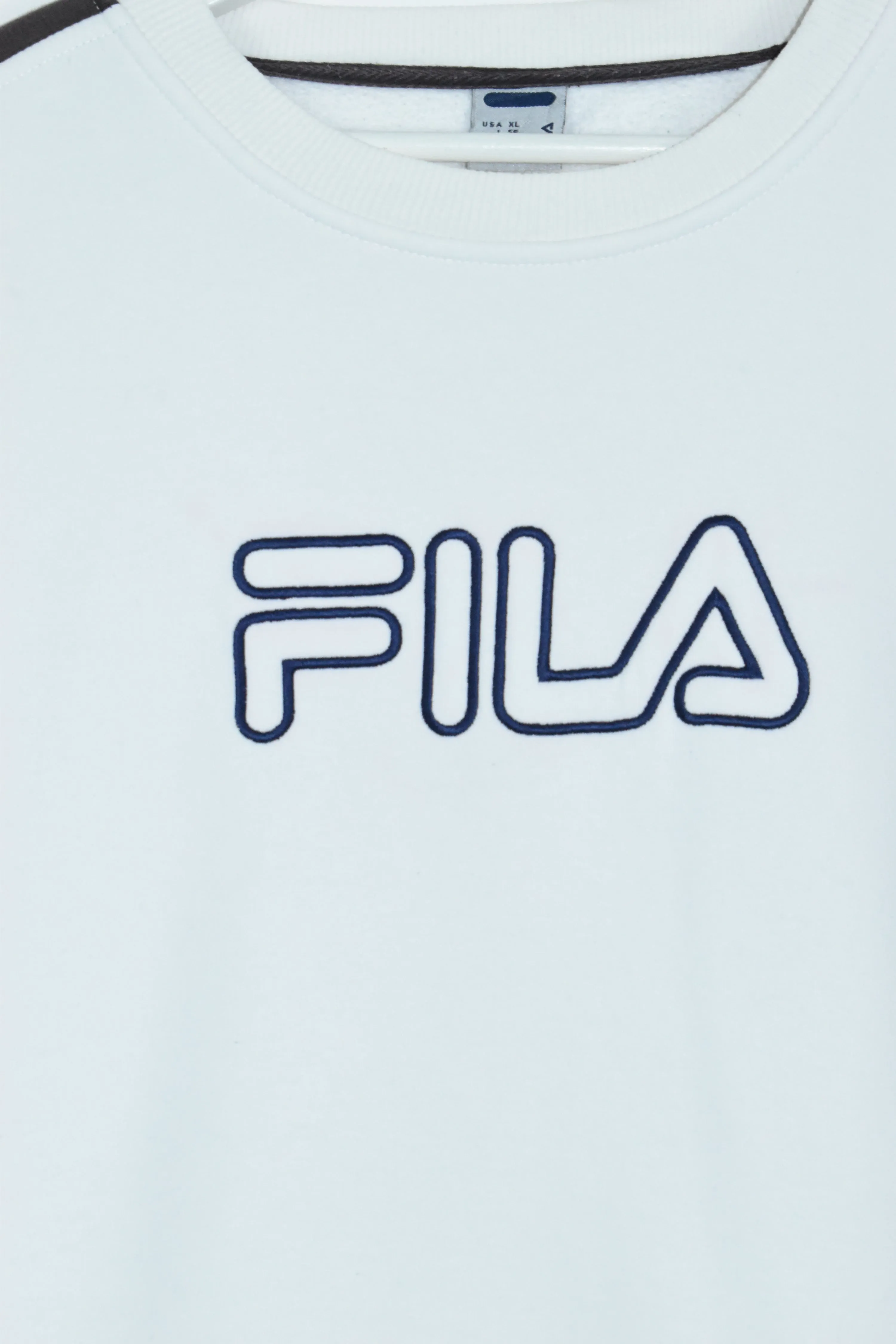 Vintage Fila Embroidered Sweatshirt White XL