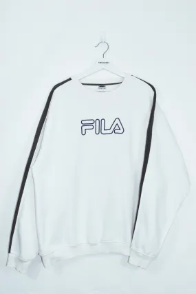 Vintage Fila Embroidered Sweatshirt White XL