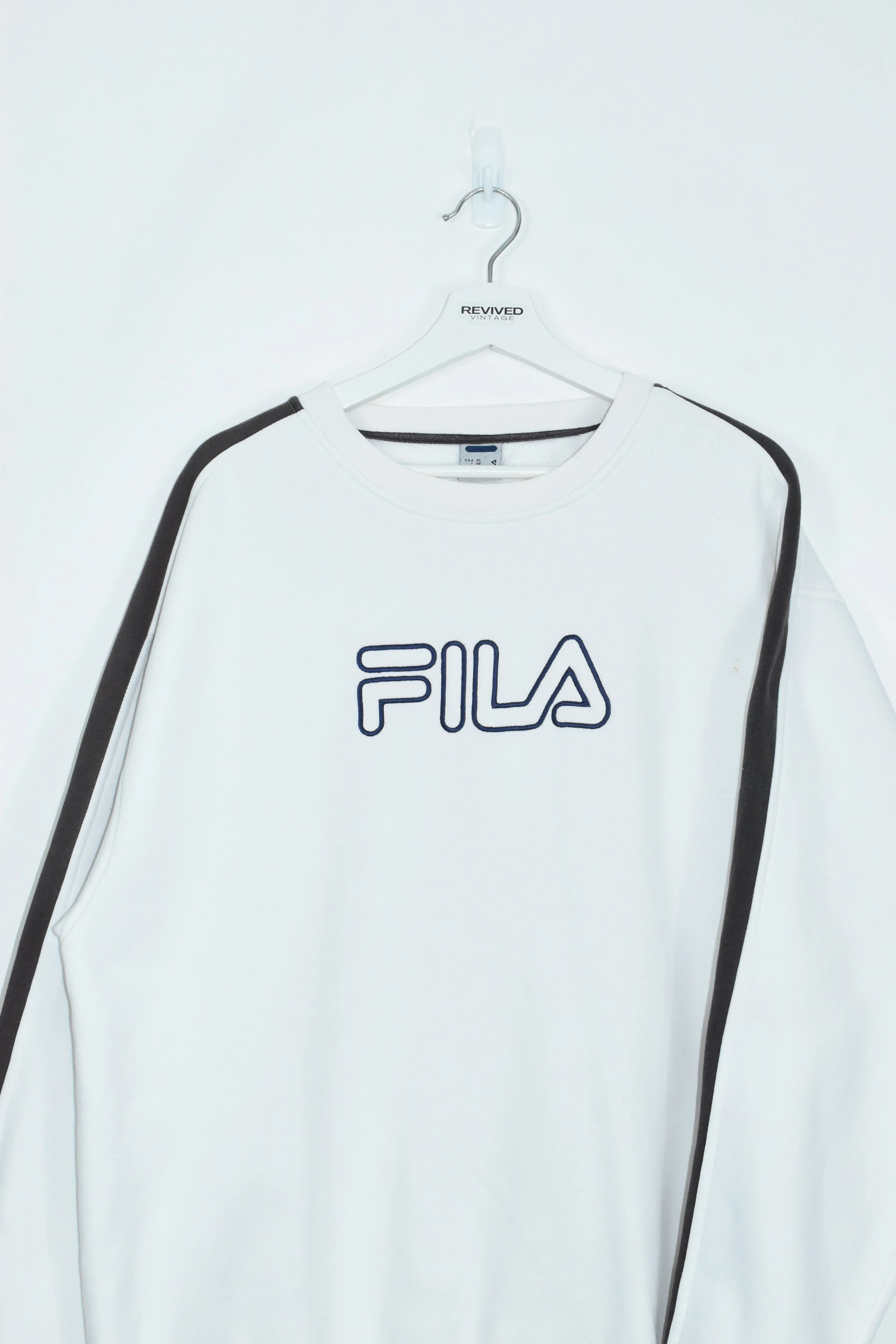 Vintage Fila Embroidered Sweatshirt White XL