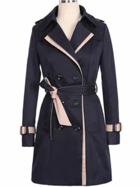 WealFeel Double breasted Waist Belt Casual Coat